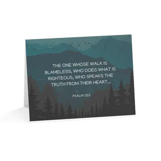 Psalm 15:2 Greeting Card - 10, 30, or 50 Pack with Uplifting Scripture