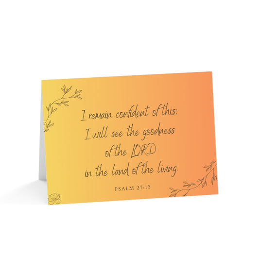 Psalm 27:13 Greeting Card - 10, 30, or 50 Pack with Uplifting Scripture